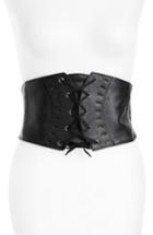 Women's Bp. Faux Leather Trim Corset Belt, Size - Black