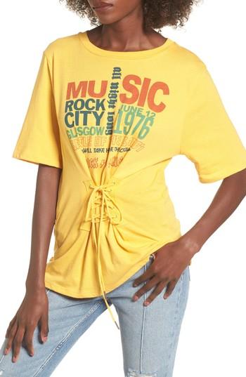 Women's Bp. Corset Band Tee, Size - Yellow