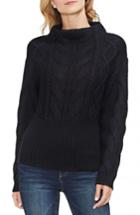 Women's Vince Camuto Cotton Blend Cable Knit Sweater - Black