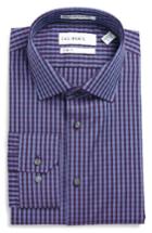 Men's Calibrate Trim Fit Non-iron Check Dress Shirt .5 32/33 - Purple