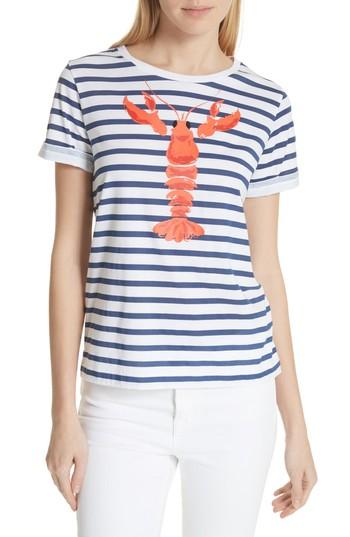 Women's Kate Spade New York Lobster Stripe Tee, Size - White