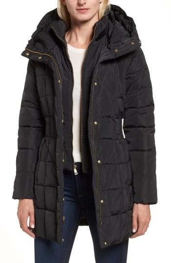 Women's Coal Haan Hooded Down & Feather Jacket - Black