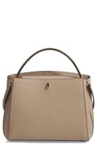 Valextra Medium Brera Leather Top Handle Bag - Beige