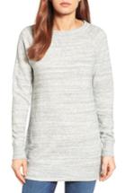 Petite Women's Caslon Space Dye Tunic Sweatshirt P - Grey
