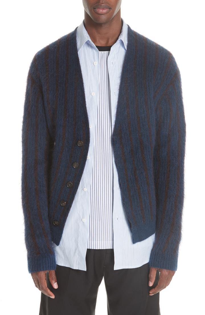 Men's 3.1 Phillip Lim Brushed Jacquard Cardigan - Blue/green