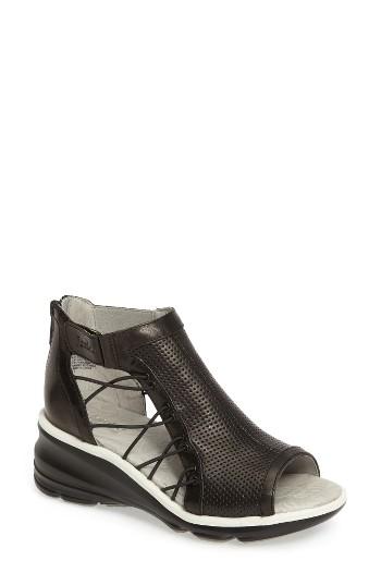 Women's Jambu Naomi Perforated Wedge Sandal M - Black
