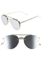 Women's Perverse 56mm Round Stainless Steel Aviator Sunglasses - Gold/ Silver