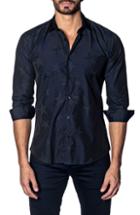 Men's Jared Lang Slim Fit Star Print Sport Shirt, Size - Blue