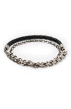 Men's Title Of Work Leather & Sterling Silver Wrap Bracelet