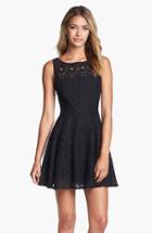 Women's Bb Dakota 'renley' Lace Fit & Flare Dress - Black