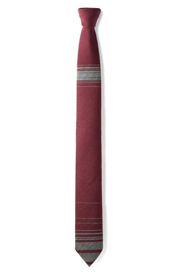 Men's Title Of Work Stripe Silk & Wool Tie, Size - Red