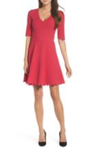 Women's Eliza J Scallop Fit & Flare Dress - Pink