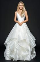 Women's Hayley Paige Decklyn Stripe Organza Ballgown, Size In Store Only - Ivory