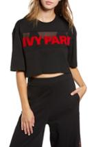 Women's Ivy Park Flocked Logo Crop Tee - Black
