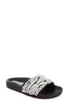 Women's Badgley Mischka Florence Beaded Slide Sandal .5 M - Black