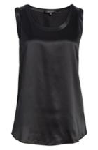 Women's Lafayette 148 New York Perla Reversible Silk Blouse - Black