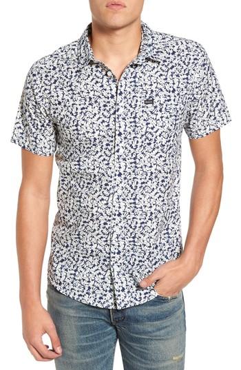 Men's Rvca Brong Short Sleeve Shirt - Grey