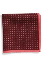 Men's Bonobos Tivoli Dot Wool Pocket Square, Size - Pink