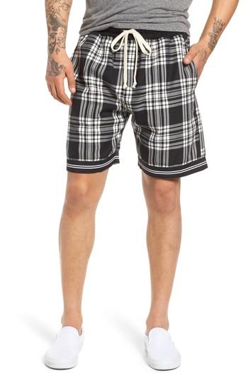 Men's Represent Tartan Drawstring Shorts - Black