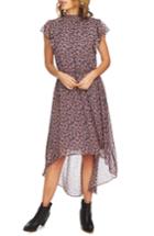 Women's 1.state Ditsy Drift Flutter Sleeve Dress, Size - Purple