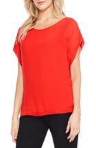Women's Vince Camuto Chiffon Overlay Knit Top - Orange