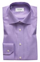 Men's Eton Contemporary Fit Houndstooth Dress Shirt .5 - Purple