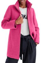 Petite Women's J.crew Lodge Italian Stadium Cloth Wool Coat P - Pink