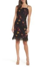 Women's Marchesa Notte Embellished Floral Print Organza A-line Dress