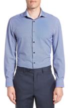 Men's W.r.k Trim Fit Houndstooth 4-way Stretch Dress Shirt - Blue