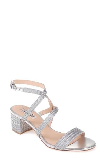Women's Badgley Mischka Storm Block Heel Sandal .5 M - Metallic