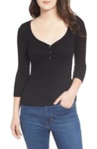 Women's Pst By Project Social T Ribbed Henley - Black