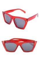 Women's Nem Posh 50mm Gradient Angular Sunglasses - Red Clear W Grey Tinted Lens
