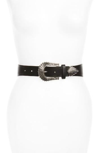 Women's Hinge Fluted Buckle Faux Leather Belt