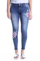 Women's Kut From The Kloth Connie Embroided Frayed Hem Ankle Skinny Jeans X - Blue