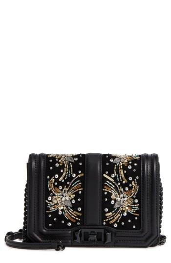 Rebecca Minkoff Small Love Embellished Leather Crossbody Bag -