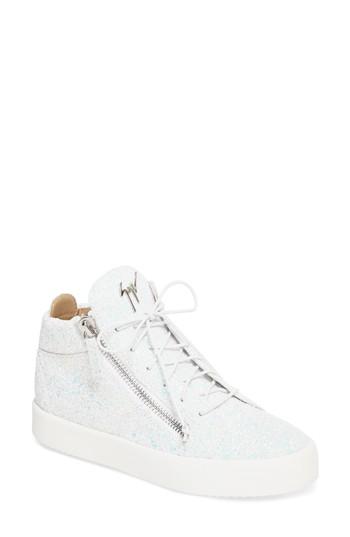 Women's Giuseppe Zanotti May London High Top Sneaker .5 M - White