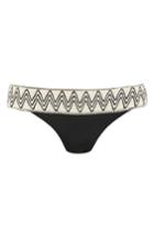 Women's Topshop Zigzag Trim Bikini Bottom Us (fits Like 0) - Black