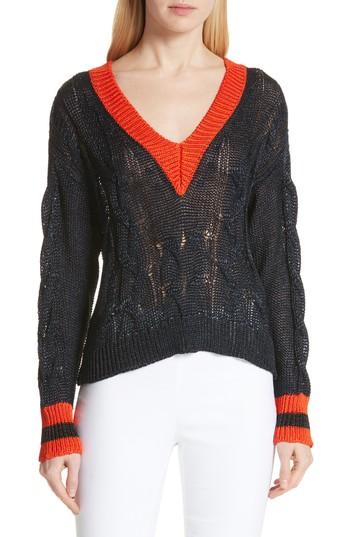 Women's Rag & Bone Emma Cable Knit Sweater - Blue