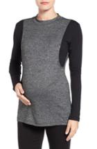 Women's Lab40 'brie' Colorblock Maternity/nursing Sweater - Grey