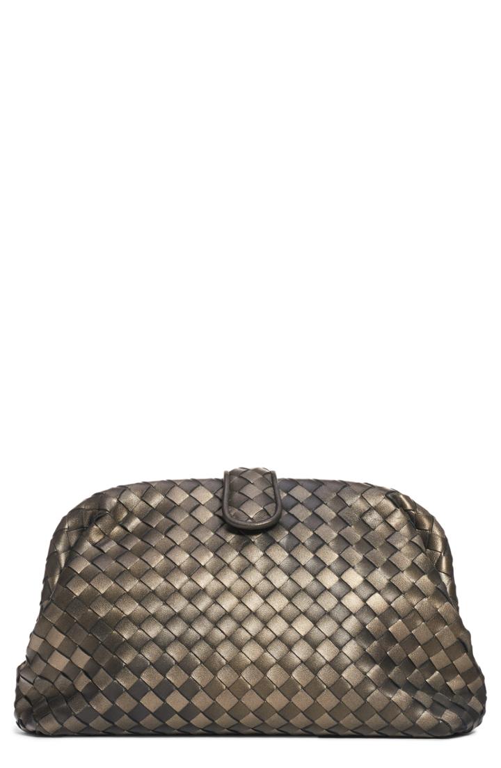 Bottega Veneta The Lauren 1980 Metallic Leather Clutch - Metallic