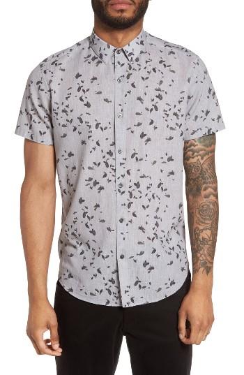 Men's Theory Zack S Leaflet Trim Fit Print Sport Shirt