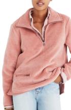 Women's Madewell Zooey Fleece Pullover, Size - Pink