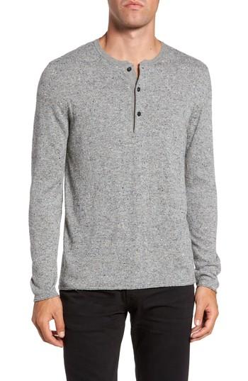 Men's Billy Reid Speckled Henley Sweater