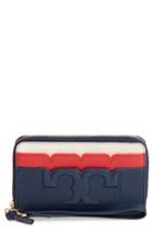 Women's Tory Burch Scallop Leather Smartphone Wallet - Blue