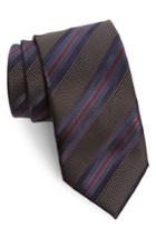 Men's Brioni Stripe Silk Tie, Size - Grey