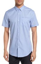 Men's Calibrate Non-iron Cotton Sport Shirt, Size - Blue