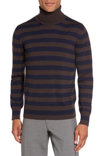Men's Eleventy Striped Turtleneck Sweater
