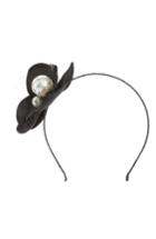 Cara Imitation Pearl Flower Headband, Size - Black