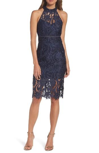 Women's Bardot Isa Lace Halter Dress - Blue