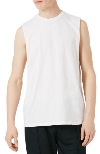 Men's Topman Drop Shoulder Tank, Size - Ivory